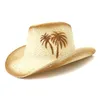 Berets Cowboy Hat Women's Straw Spray Paint Men's Western Outdoor Beach Sun Protection