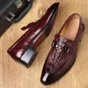 Chaussures habillées crocodile noirs hommes d'hommes oxford en cuir italien formel sapato social masculino mariage 2024