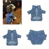 Designer de vêtements pour chiens Pet Blue Denim Mabet Classic Letter Logo Veste Fadou Teddy Bear Clothing Bouton Design Drop Livrot Home Garden Otdxc