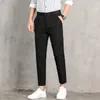 Calça masculina verão casual leve e respirável coloração sólida gelo seda tendência