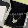 Designer Van Butterfly Necklace Womens Thick Gold Electroplated Rose Lock Bone Chain White Fritillaria Grey