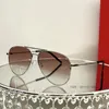 Retro Alloy Material Aviation Solglasögon för män lyx varumärke Kvinnor Metal Oval 240416