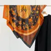 Scarves Horse Satin Silk Mulberry Scarf 110cm Big Hand Rolled Bandanas Designer Shawls Women Accessories Decoration Gift