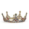 Barockbraut Kronhochschütze Retro Round Crown Queen Bridal Tiaras Kopfstück Hochzeit Diadem Accessoires Stirnband ML906207s