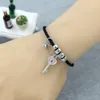 Yiwu Jewelry Mens and Womens Personalized Diamond Inlaid Lock Key Pendant Couple Bracelet Friendship Set