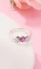 925 Bague d'anges étincelantes en argent sterling avec une bague de bijoux de style Pink Zirconia pour femmes4425550