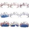 Ręcznie robiona nowoczesna Pearl Rhineste Crown, Tiara Butterfly Floral Crown, Prezent Ślubny, Kwiatowy projekt ręcznie robione włosy korony q9pj#