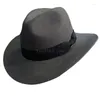 Berets Wide Brims Hat en laine Flat Tophat Magiciens Round Formal Party Headwear Masquerades Rôle Play Fedoras