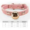 Colliers de chien collier en cuir avec une sécurité ajusté pour la cloche pour chats Bone Cat Modèle Chihuahua Accessoires