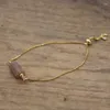 Связанные браслеты с огражденными натуральными драгоценными камнями Золотые Цветы Регулируемые аметисты Lapis Amethysts кристалл