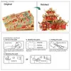 Puzzles Pizzles Model Model Kits de construction Rouge Shop 3d Assemblage de puzzle Metal Set Diy Set pour les cadeaux pour adolescents pour l'adulte Y240415