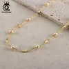 Chains ORSA JEWELS 925 Sterling Silver Pearl Choker Necklace Vintage 5-6mm Handpicked Freshwater Chain For Women Jewelry GPN52