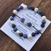 Bracelets de liaison 2PS Reiki femmes hommes sport Brangles Natural Stone Yoga Bracelete Couple Gift Friendship Amethyst Gemstone Jewelry