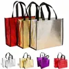 Kvinnliga butiksväska stor kapacitet rese lagringspåsar laser glitter kvinnlig handväska återanvändbar n-woven livsmedelsväska tote eko väska v3kg#