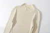 Robes décontractées flétries 2024 Fashion dames hiver coloride solide mini robe française à moitié tulneck tricot en slim slim fit