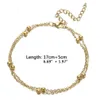 Chain Trendy Double Layers Round Beads Charm Bracelet Jewelry Golden Sier Color 14K Yellow Gold Link Womens Drop Delivery Bracelets Dhl4P