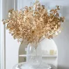 Flores decorativas Simulação Plantas artificiais douradas de plástico para decoração de natal caseira sala de estar de festa Arranjo de flores