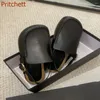 Casual Shoes Square Toe Belt Buckle Women Flat Sole Solid Slingback Genuine Leather Fashion Comfrtable 2024 Est