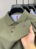 High-end zomerse heren met korte mouwen van hoge kwaliteit revers trendy polot shirt modieus geborduurde zakelijke zakelijke Koreaanse tops 240416