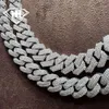 VVS1 Moissanite sieraden Cubaanse ketting 16 mm breedtekas Clasp Premium 925 Zilver Iced Out Brilliant Diamond Necklace