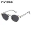 Zonnebrillen vivibee mannen modes ovale kleine zonnebrillen Clear Classic UV400 Sun Glasses Trends voor transparante tinten voor vrouwen 240416