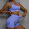 Frauen Tracksuits 2 PCs Yoga Set Women Hollow Beauty Back Sport Bra+Hip Hifting Sport Shorts Training Set Nahtloses Fitness Fitnessstudio Set Sportswearl2403