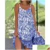 Vestidos sexy urbanos Party Strap Floral Strap Aline Moda Y Plus Tamanho Sleeseless Casual Casual Redond Round Neck S5xl 230508 Droga del Dh90T