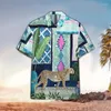 Mäns casual skjortor cheetah 3d tryck Hawaiian skjorta perfekta presentidéer för älskande mode kort ärm lapel knapp bekväm