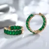 Boucles d'oreilles en peluche Gulkins Luxury Emerald Big Hoop pour femmes 585 Rose Color Vintage Elegant Daily Match Jewelry