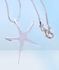 Fashion party jewelry plated 925 sterling silver Starfish Pendant Necklace Christmas Gift 9948670