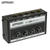 Kablar Ammoon MH400 Ultra Lownoise 4Channel Line Mixer Mini Audio Mixer med 1/4inch TS -ingångar utgångsvolymkontroll för gitarr