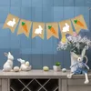 زخرفة الحفلات 12 PCS Easter Burlap Banners Decorations Home Office School Outdoor Supply PO Props Wholesale XB