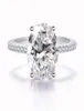 Cały klasyczny 925 Srebrny Zestaw Pierścieni Owalny Cut 3CT Diamond CZ Pierścienie ślubne