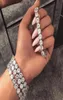 Hip Hop Vintage Jewelry 18K White Gold Fill Platinum Plated High Quality 8MM Round White Topaz CZ Diamond Gemstones Tennis Bracele9038616