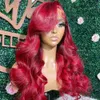 Orange Ginger 360 Wig Human Wig Copper Coppa Coppa Front Body Wave Cosplay Le parrucche frontali in pizzo sintetico per donne anche