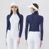 Kobiety golfowe Summer długie rękawy Polo Tshirty UV Ochrona Kobieta Fashion Odzież Szybkie topy Gym Yoga Sports Shirts 240416