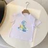 2024 Sports round neck printed short sleeved summer casual T-shirt trendy children new top girls boys and girls