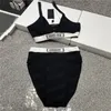 Designer Bikini Set Womens Knitted Sling Swimsuit Fashion Sexy Sexe Bra Sous-vêtements