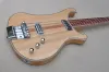 Guitar 4 Strings Neckthrubody Electric Bass Guitar met Rosewoodfretboard natuurlijke houtkleur