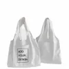 10 -stcs Designer Tote Bag Aangepaste tassen met logo -ontwerp Witte winkelzak FI Dames Travel Canvas Bags Schoudertassen H3UA#
