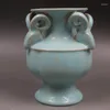 Vasen Song Ru Kiln Blue Glazed Sanyang Kaitai Zun Flasche Antike Porzellandekoration