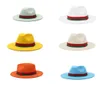 Trend Cream Wol Filt Fedora Hats met patchwork Ribbon Band Vintage Fashion Men Jazz Filt Women Panama Party Wedding Hat9836316