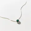 Pendants 925 Collier de zircon noir / vert argent sterling pour la forme de balle de la forme de balle