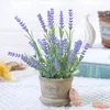 Decorative Flowers Artificial Plastic Lavender Arrangements In Pots For Home Garden Decor (Purple) Indoor