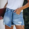 Frauen Jeans Frauen Shorts Denim waschen hohe Taille Sexy Slim Fit Taschen Leichte Strecher Delessed solide reguläre Sommer 2024 Löcher
