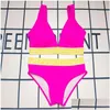 Dwumniowy projektant damski Designer Bikini z alfabetem stroju kąpielowego Summer Beach One-touna kobieta upuszczona odzież OTTPB