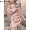 Abiti casual Gagarich Autunno Spring Fashion Design retrò Senso a manica rosa sottile Abito profumamente profumato in stile francese