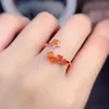 Cluster Rings Meibapj Orange natural Opal Gemstone Fashion Star Кольцо для женщин Реал 925 Серебряное Серебряное Шармо