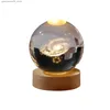 Lampor nyanser USB LED Night Light Crystal Ball Table Light 3D Planet Moon Light Bedroom Home Decoration Childrens Party Childrens Birthday G5p9 Q240416