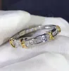 Luxury 24K Gold Lab Diamond Pierścień 100 Oryginalne 925 Srebrny Srebrny zaręczyny Pierścienie dla kobiet Bridal Fine Jewelry1768876